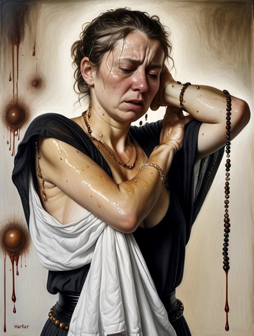 Woman experiencing excessive sweating